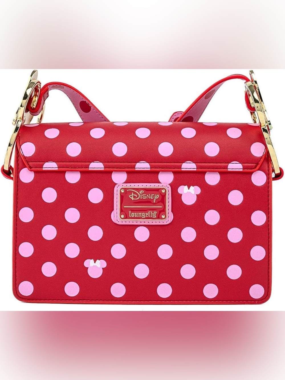 NEW Loungefly X Disney Minnie Mouse Pink Polka Dot Bow Strap Crossbody - Picture 5 of 16